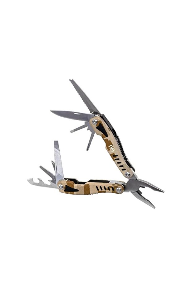 HU Multifunctional Stainless Steel Pliers Tool – 8-in-1 Multi Tool with Knife, Wire Cutter, Screwdr