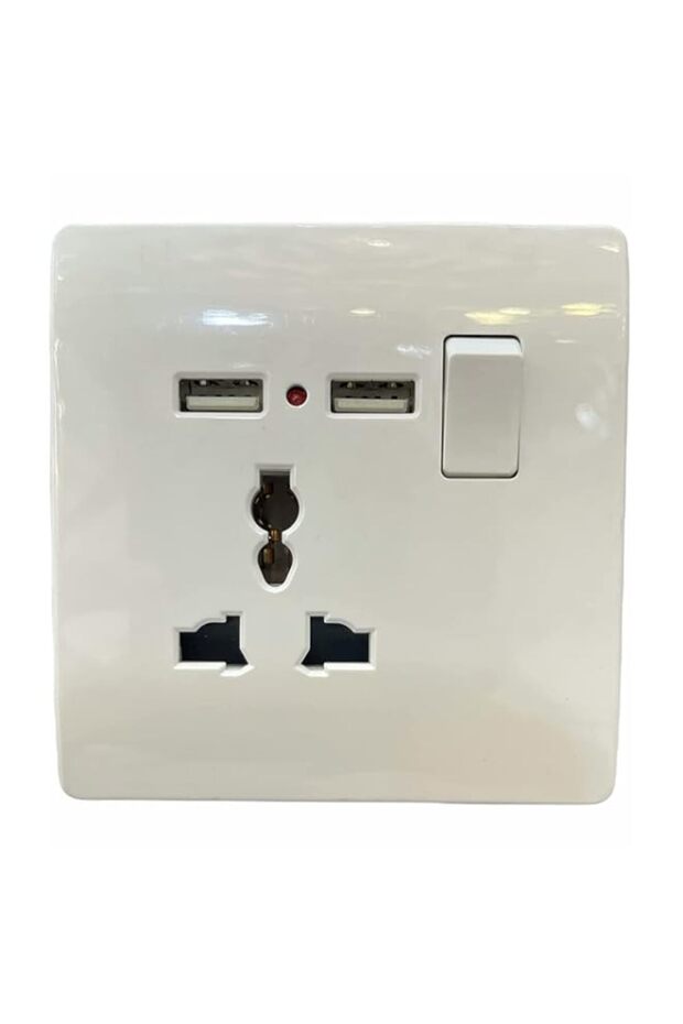 Vnice Universal Wall Socket Dual 2 USB Plug Switch Power Supply Plate 2100mA High Quaity Charger Mu