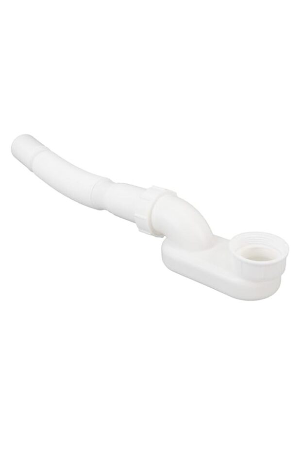 Bathtub Shower Drain Pipe, Low Profile Flexible Flat P Trap Freestanding Tub Drain Kit, PVC 1 1/2 P