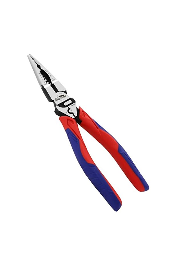 3-in-1 Carbon Steel Long Nose Pliers | Cutting, Stripping, Crimping | With TPR Handle & Ergonomic D