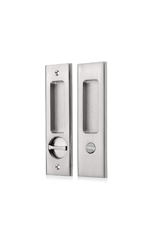NCL Hardware Sliding Door Handle for Bath, Barn Door Flush Handle, Privacy Round Pocket Lock (Recta