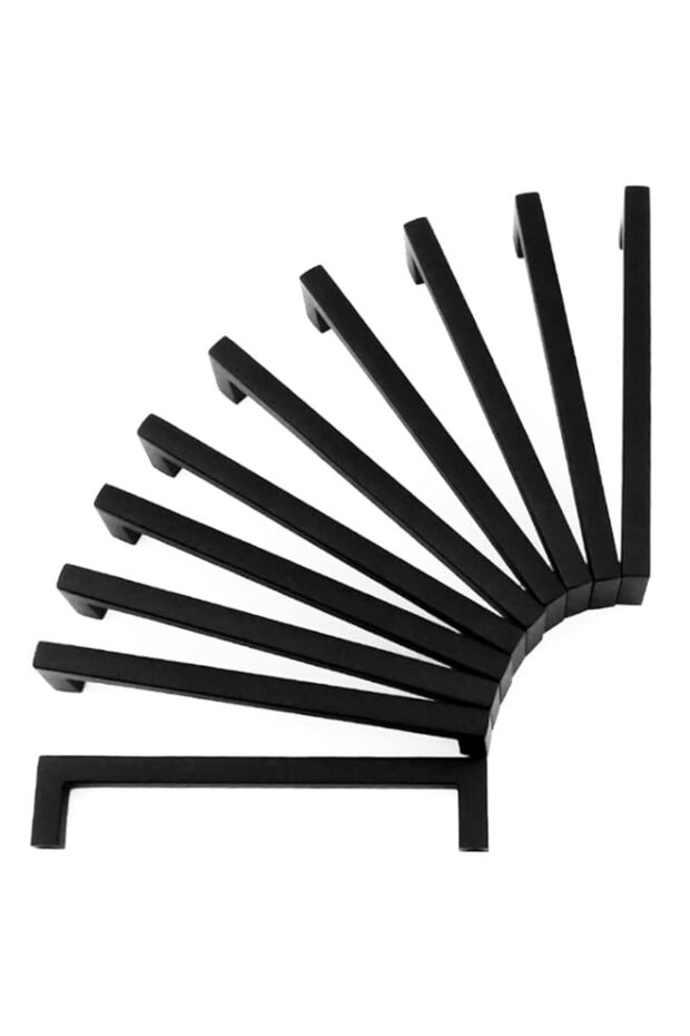 KOOFIZO Solid Square Bar Cabinet Handle - Black Furniture Pull, 3.8 Inch/96mm Screwhole Distance, 1