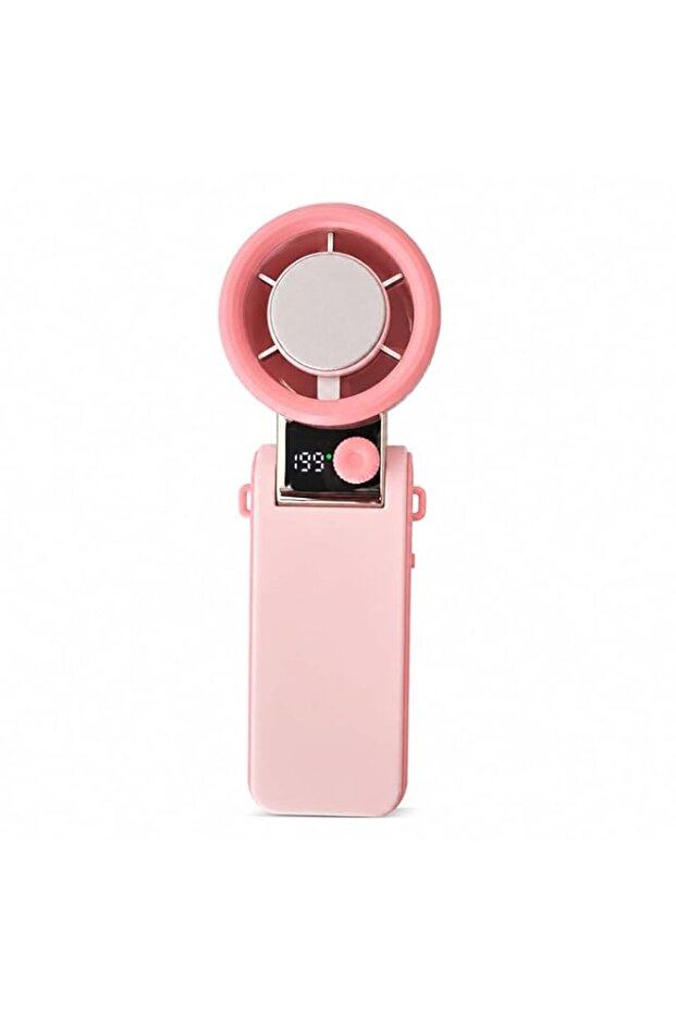 Foldable Handheld Ice Cooling Fan, 199-Speed Digital Display, 10W High-Speed Motor, USB-C Charging,