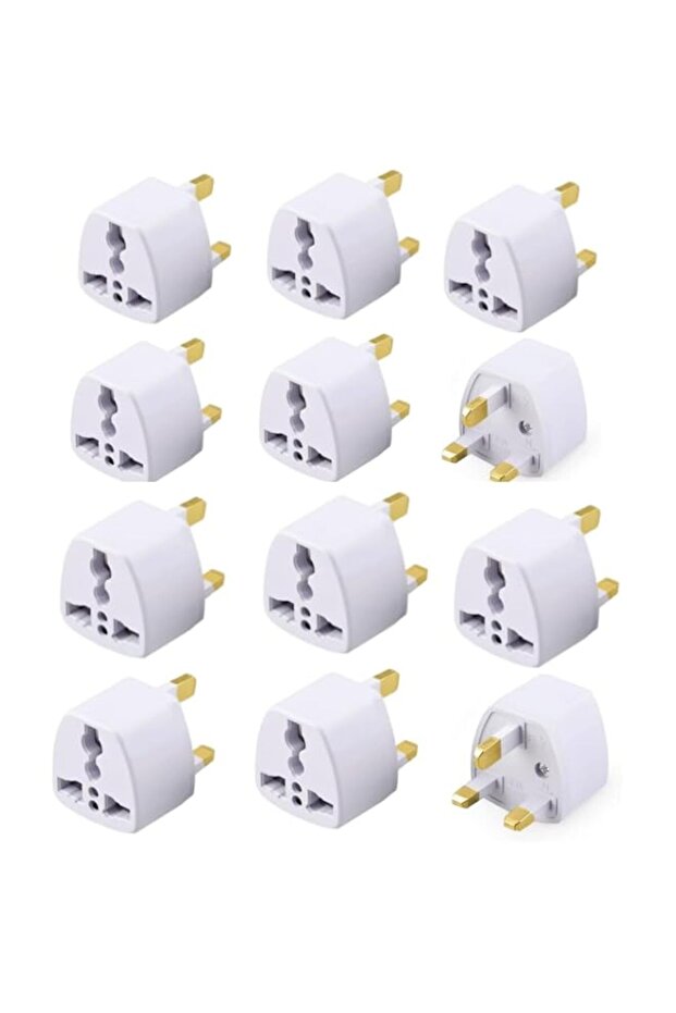 Bare Theory 3 Pin Power Plug Universal Adapter 12-Pieces