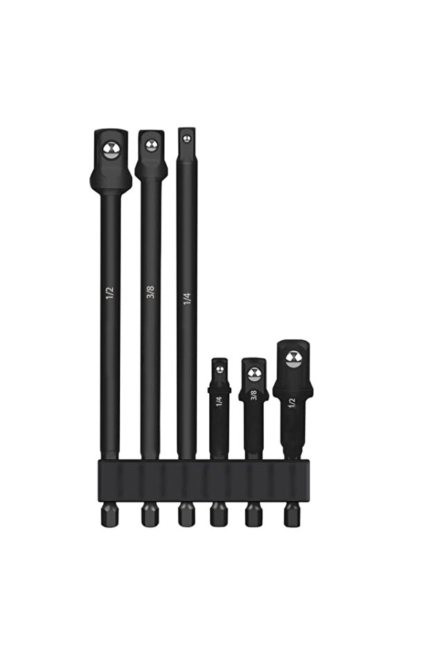 Impact Grade Drill Socket Adapter Set, 3" & 6" Hex Shank Impact Driver Socket Socket Adapter, Socke