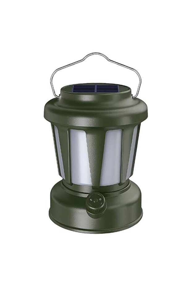Fitto Rechargeable Camping Lantern, IPX4 Waterproof, Solar Vintage, 3 Light Modes, 360 Degree Cover