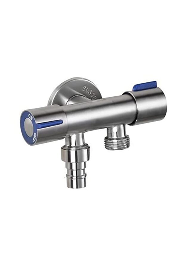 2 Way Angle Valve Diverter G1/2", Stainless Steel Dual Outlet Water Flow Control Splitter for Washi