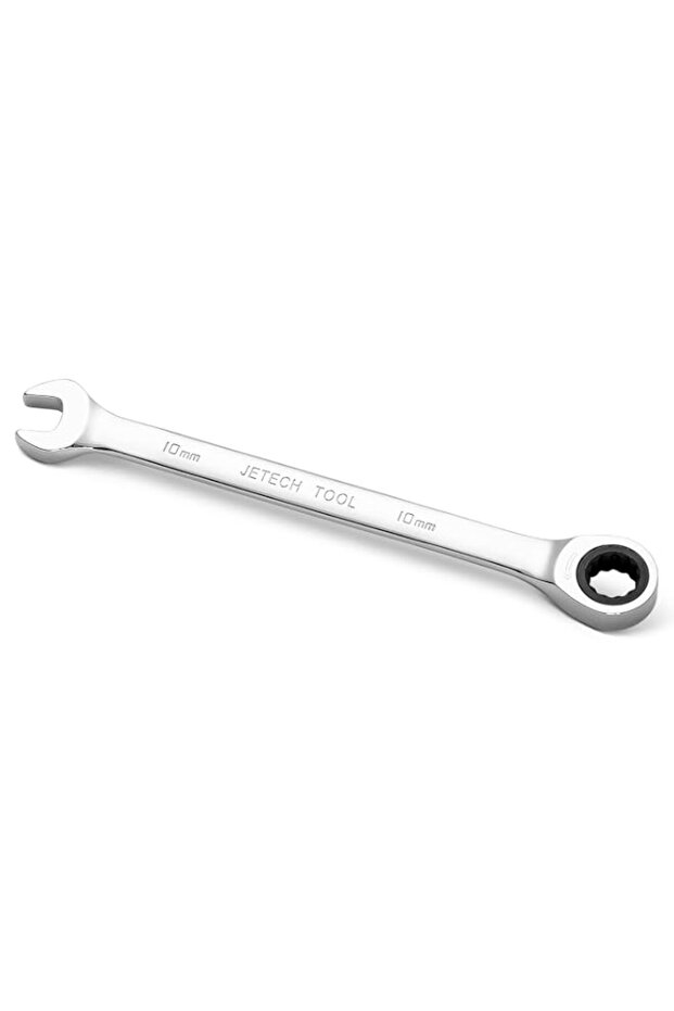 Jetech 10mm Ratcheting Combination Wrench, Industrial Grade Gear Spanner with 12-Point 72-Tooth Rat