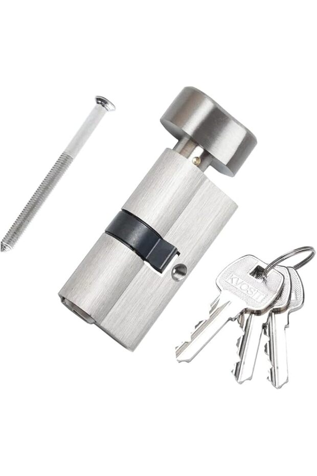 70mm Lock Cylinder with 3 Computer Keys Knob Lock High-Security Spanish Lock for Wooden Metal Doors