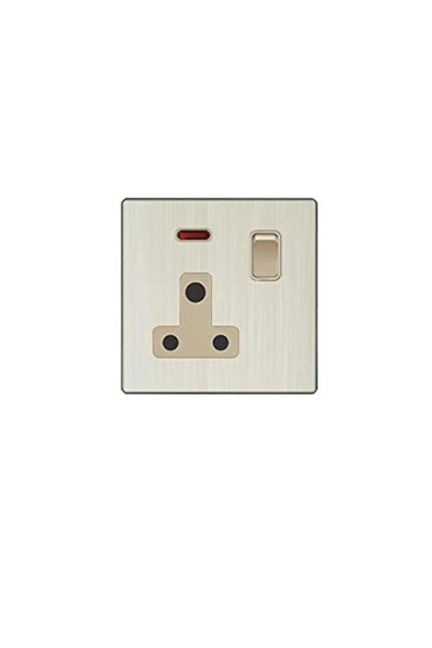 VMAX Aluminium 15a with Neon Switch Socket (Golden)