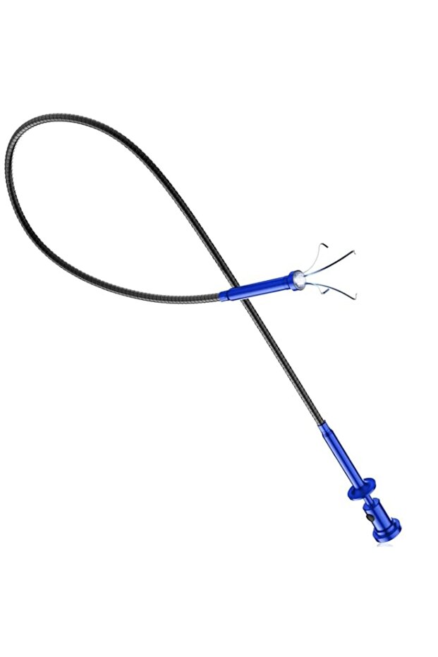 Grabber Tool Magnetic Four-Claw Picker, Bendable Hose Reacher Pickup Sweeper with LED Light Battery