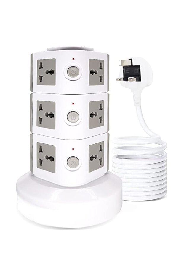 V.MAX Layers Vertical Tower Extension Cord Socket - 158x 180 mm | Multi Device Connect Adaptor with