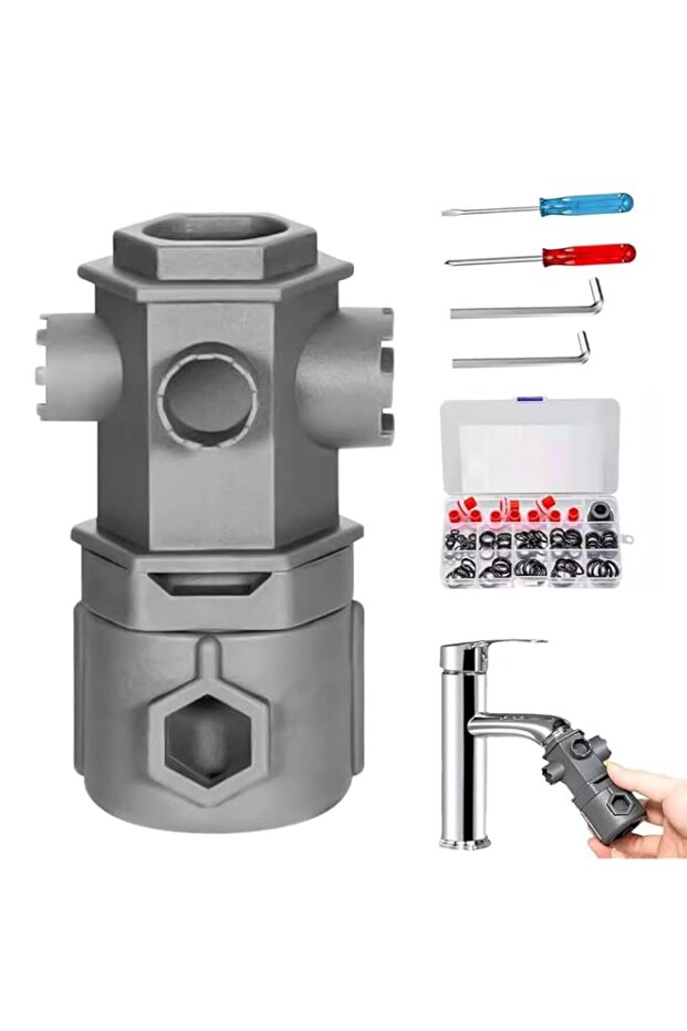 HASTHIP® Multi Faucet Key Tool Wrench Tool, Water Tap Spanner Tool Sillcock Key with Screwdriver To