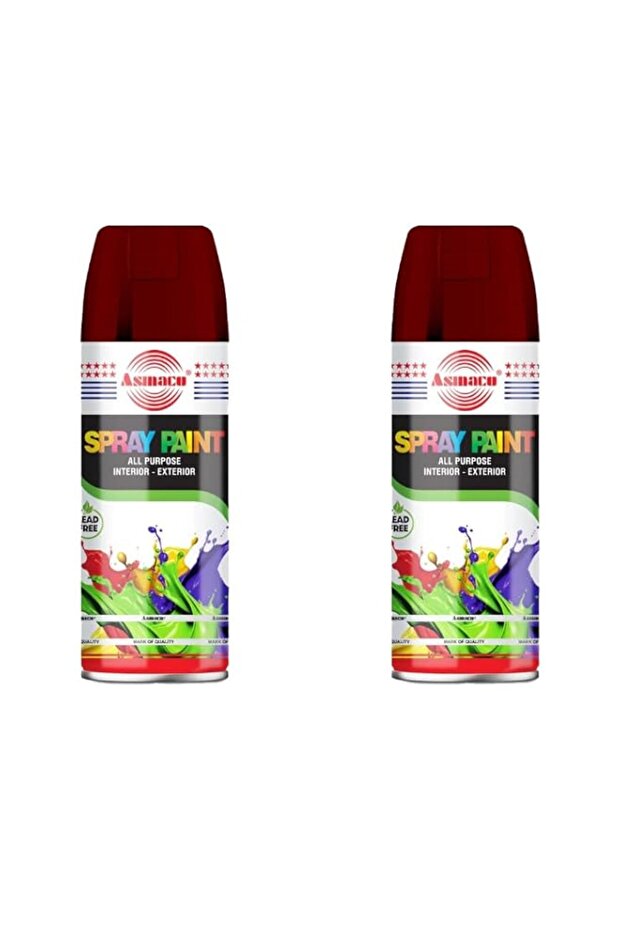 Asmaco Spray Paint - Maroon - 400 Ml - Set of 02