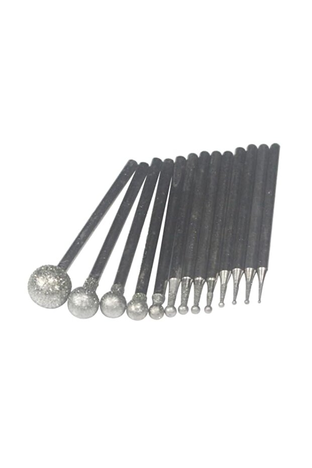 𝐋𝐮𝐨 𝐤𝐞 13 Pcs Ball Shape Diamond Burr - 3/32'' Shank Diamond Mounted Round Ball Burs Stone Carving