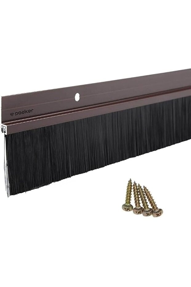 Door Bottom Seal with Brush & Rubber – Draft Blocker for Interior/Exterior Doors – Soundproof, Weat