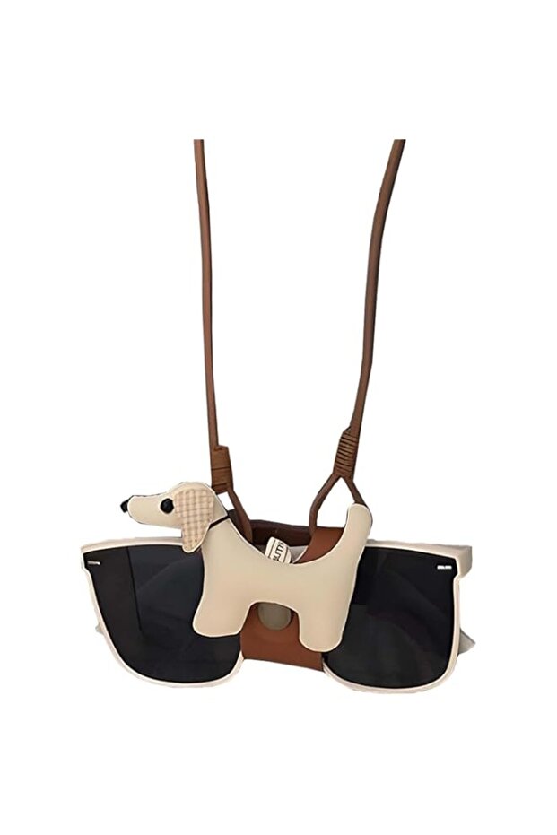 Bukela 2 Pcs Adjustable PU Leather Puppy Eyeglass Strap Holder, Sunglass Holder Glasses Strap Lanya