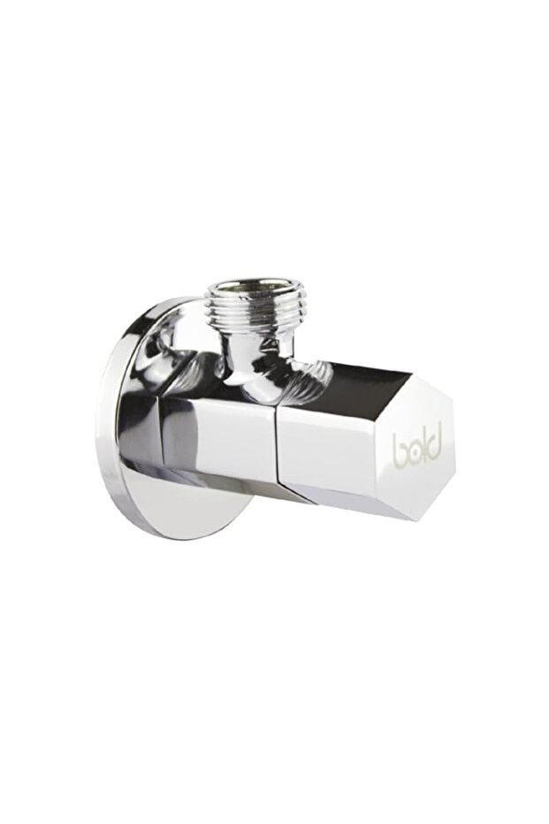 BOLD Hexagon Angle Valve, Silver - 1/2 x 1/2 inch