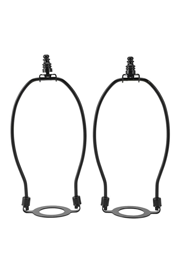 2Pcs Lamp Shade Harp Holder with E26 Light Base, Adjustable Lamp Shade Harps Holder Kit Metal Lamps