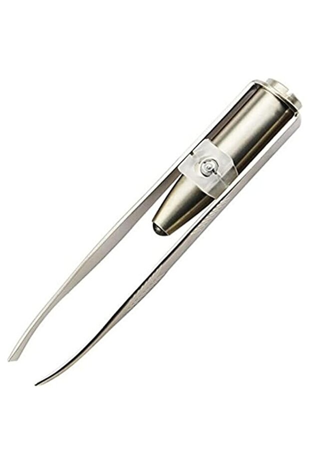 Silver Creative Led Light Eyelash Eyebrow Hair Removal Stainless Steel Make Up Tweezer and Practica