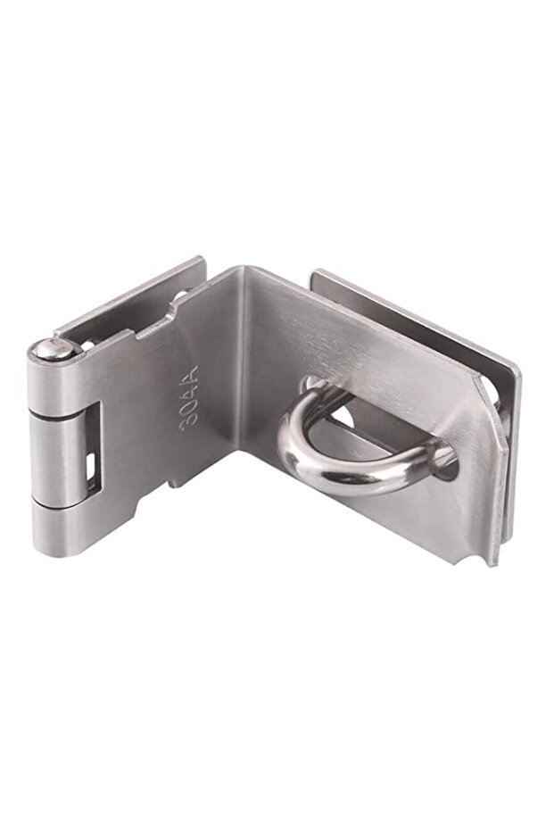 HOWDIA 4 Inch Stainless Steel 90 Degree Right Angle Door Hasp Latch - 2mm Thick Brushed Silver Secu