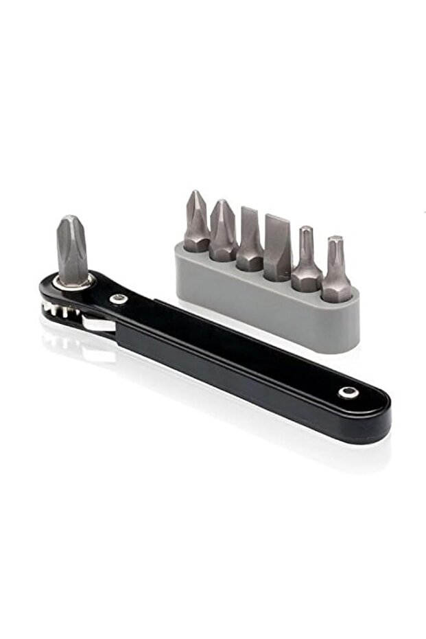 Neiko 03044A Mini Ratcheting Offset Screwdriver and Bit Set, Pocket Size Close-Quarters,1/4-Inch Dr