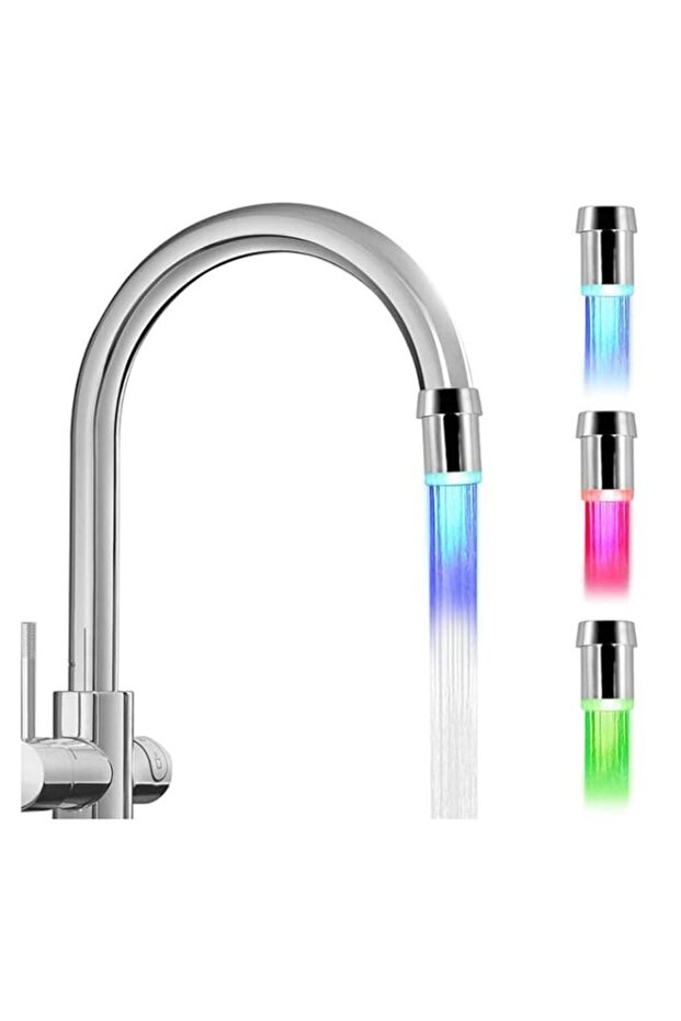 SKEIDO 2-Pack 3-color LED Kitchen Water Faucet Head, Upgrade Temperature Sensitive Gradient Water S