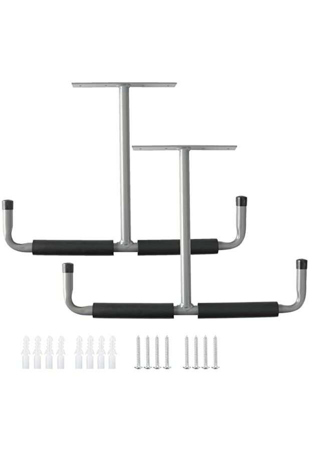 THE WHITE SHOP Overhead Garage Storage Rack, 16.5 Inch Heavy Duty Ceiling Double Storage Hooks Util