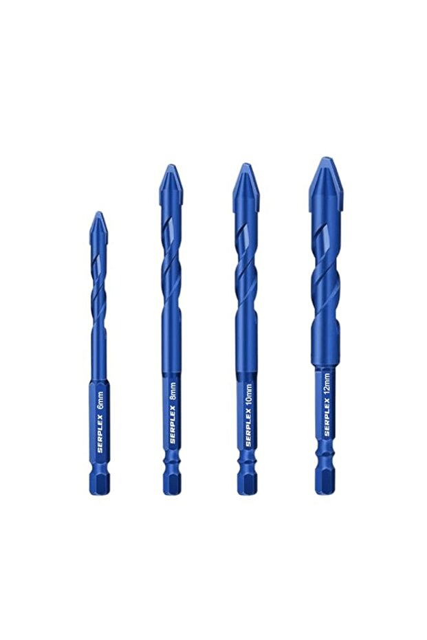 ELEPHANTBOAT® 4PCS Head Eccentric Drill 6mm 8mm 10mm 12mm Set of 4 Carbide-Tipped Crooked Drill bit