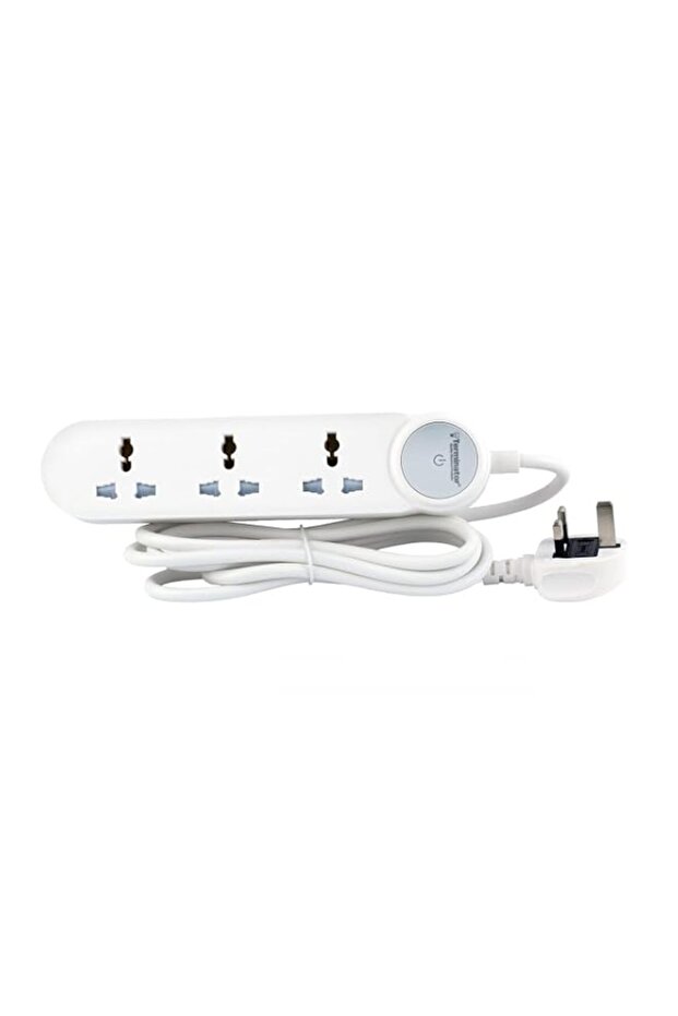 Terminator 3-way universal power extension socket with master switch, power indicator, 2M cable, an