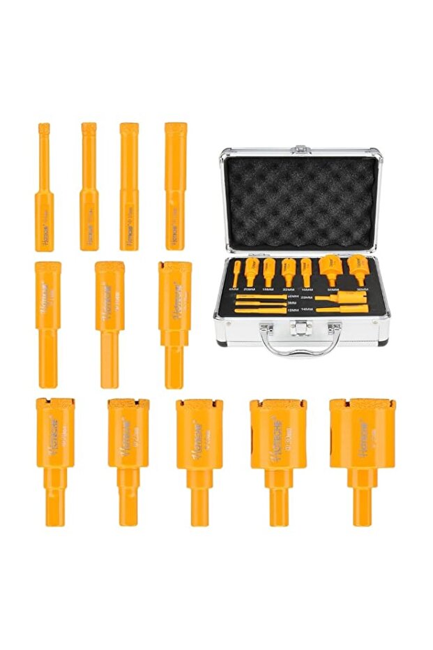 Hoteche 12Pcs Diamond Core Bits Set, Hole Saw Kit, 6-35mm Drill Bits, Dry/Wet Drilling for Concrete