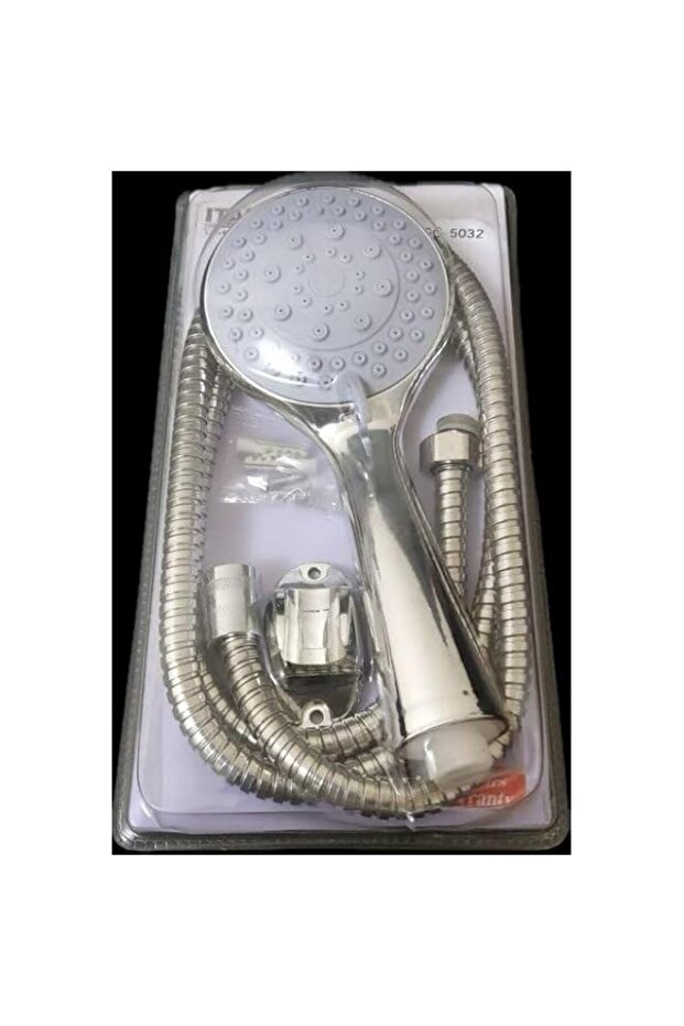 Handheld Shower Head Set with Flexible Hose, Multi-Function Spray Pattern, Silver