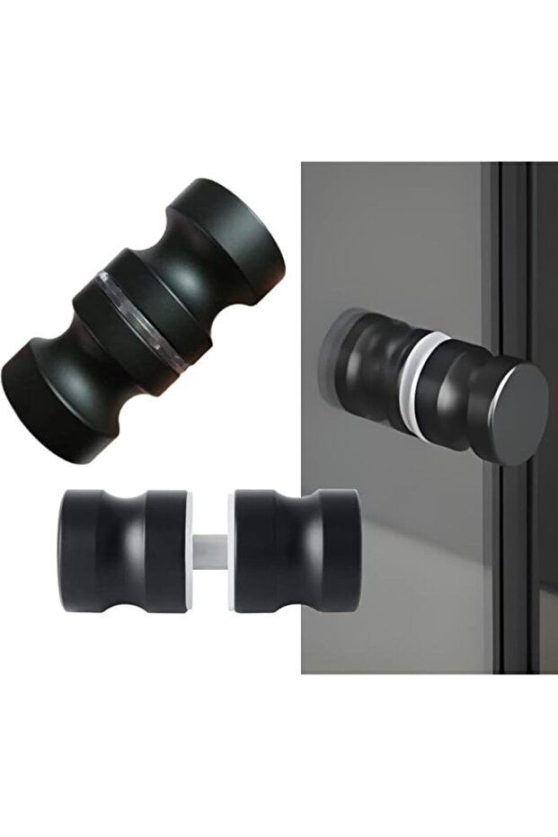 Aputue Shower Door Handle, 304 Stainless Steel 2 Pack Double Sided Pull, Tool Free Easy Install for