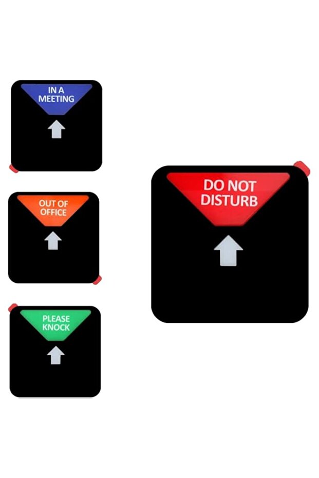 Magnetic Office Door Sign with Sliding Status Indicator, Black Square Privacy Notifications for Hom