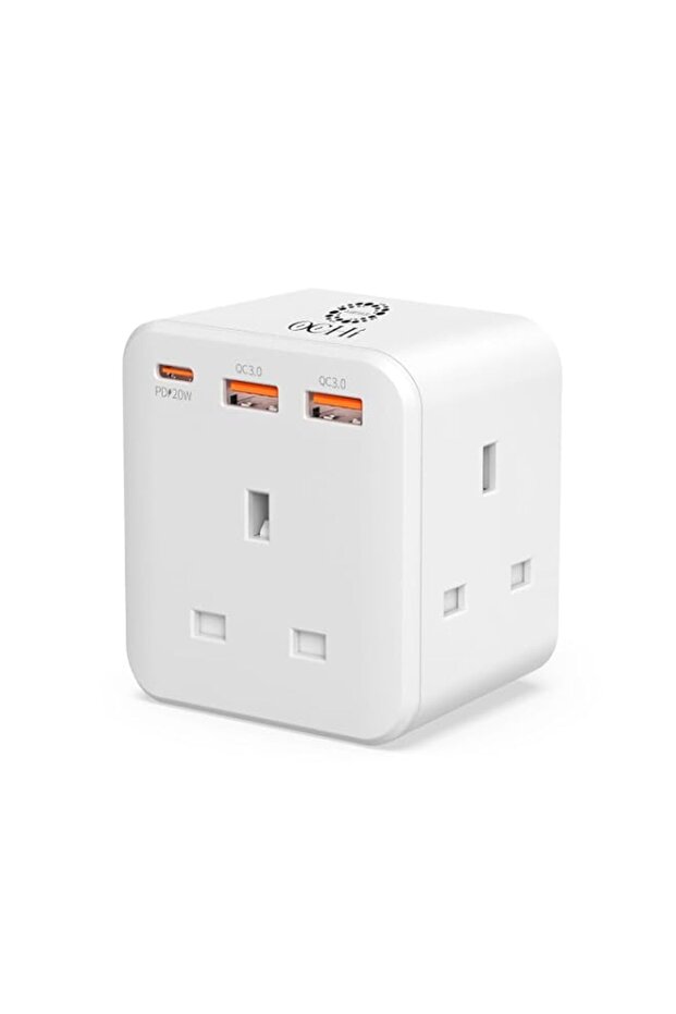 Ochi Multi Plug Adapter - 3 Way Plugs Socket Adapter, 6-In-1 Cube Electrical Extender Outlet Adapto