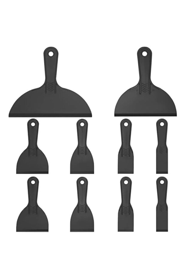 10 Pcs Plastic Putty Knife Set, Flexible Plastic Paint Scraper Tool with No-Slip Grip for Spackling
