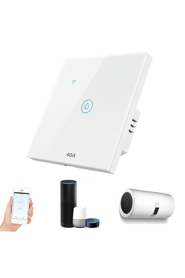 20A Smart Touch Water Heater Switch, Remote App Operation, Voice Control with Alexa & Google Assist