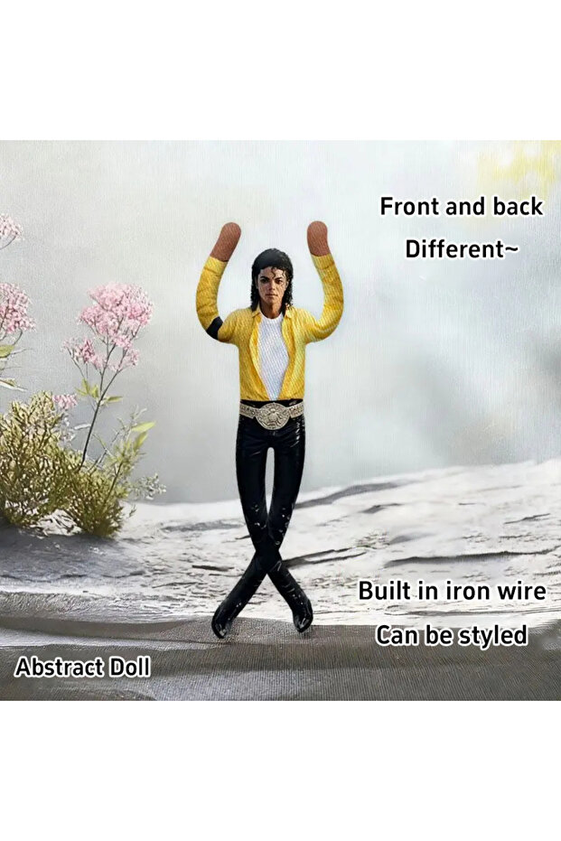 Type O 1PC Michael Jackson Bendable Plush Doll Built-in Iron Wire Frame Poseable Abstract Rat Jerky