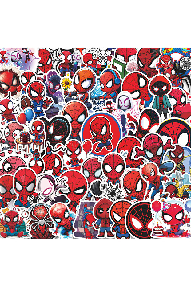 Bandai 52PCS 52pcs Spider-Man Stickers Waterproof Laptop Suitcase Bicycle Cute Sticker Packs Mix Kaw