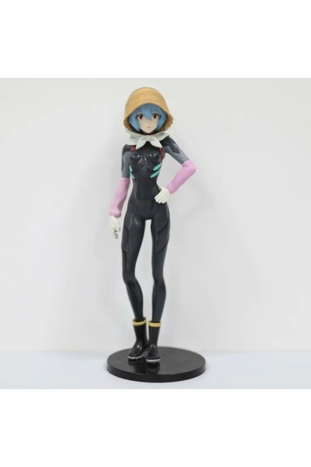Bandai A 17.5cm Anime New Century Evangelion Figure Straw Hat Ayanami Rei Action Figures PVC Statue