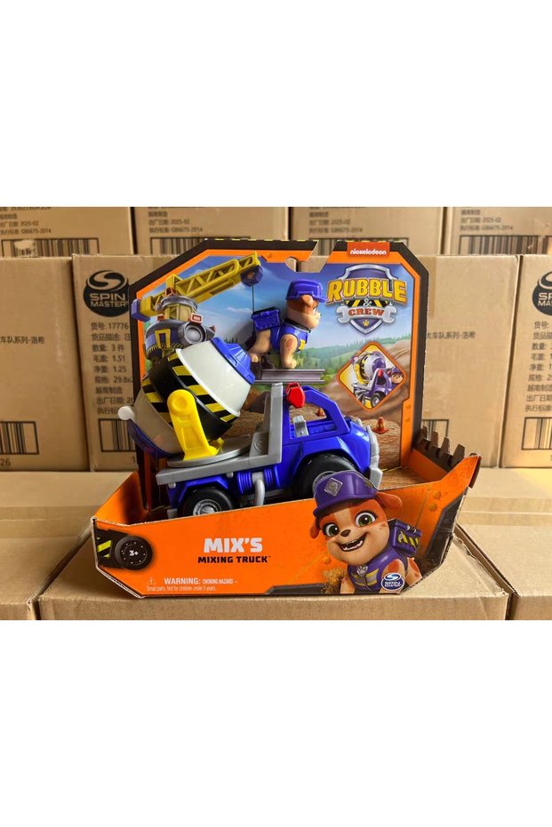 PAW PATROL 28500-4-mix 100% Genuine Original Box Rubble & Crew Action Figure Vehicle Truck Toy Motor