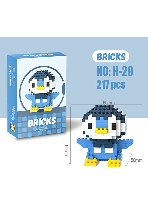 With Box H29 Pokemon Anime Figure Micro Building Block Pikachu Eevee Charizard Mini Particle Bricks