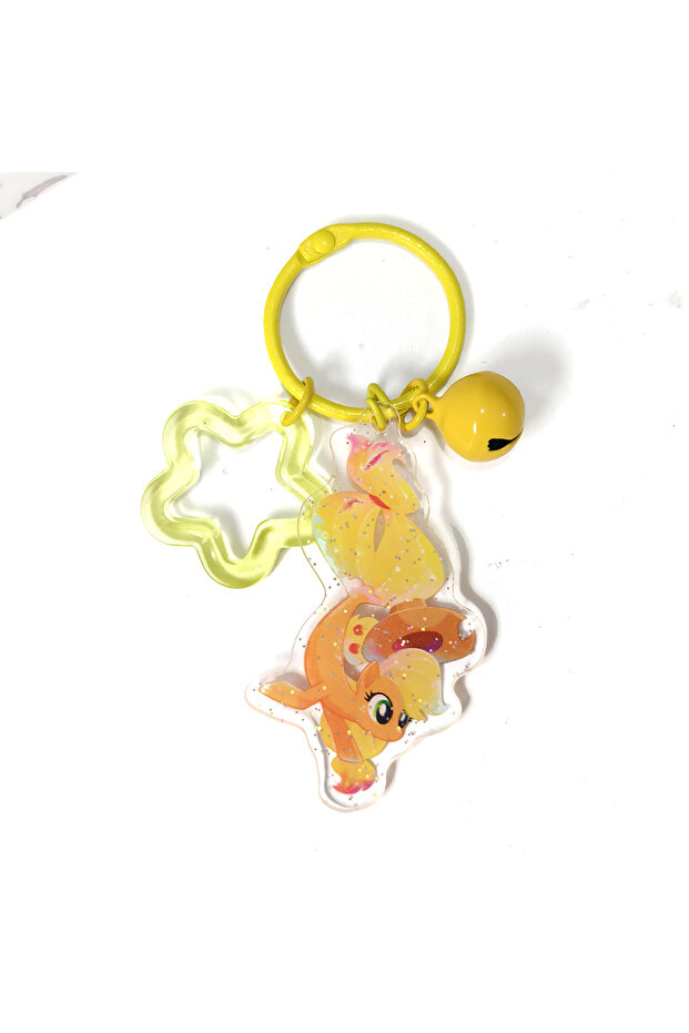 Hasbro 1 yellow Cartoon My Little Pony Keychain Kawaii Acrylic Fluttershy Twilight Sparkle Rainbow D