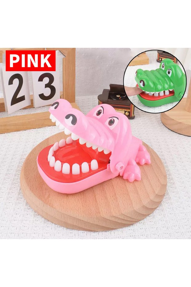 Small Pink Crocodile Teeth Toys Children's Crocodile Bites Fingers Reaction Training Novelty Childre