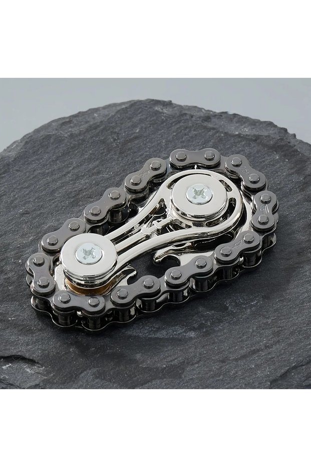 black New Sprockets Flywheel Fingertip Gyro Fidget Spinner Antistress Anxiety Metal Bike Chains EDC