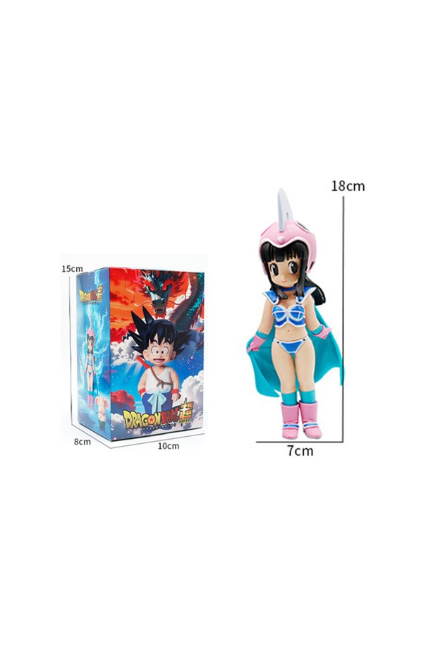 Bandai B-with box In Stock 6pcs The Dragon Ball Z Son Goku Q Version Son Goku Chi-Chi Bulma Puar Kri