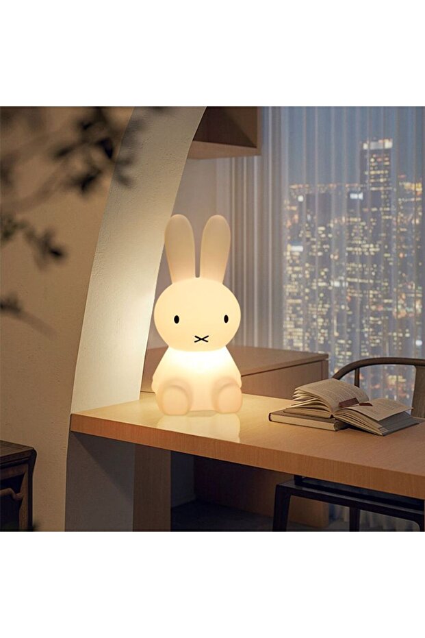 28CM 28CM Miffy Kawaii Colorful Remote-controlled Bedroom Ambient Light Cartoon Night Light Cute Gif