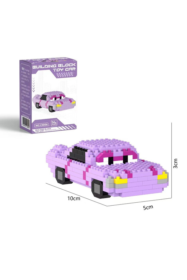 With Box 6 Disney Cartoon Cars Lightning McQueen Series Micro Building Blocks DIY Assembled Car Mode