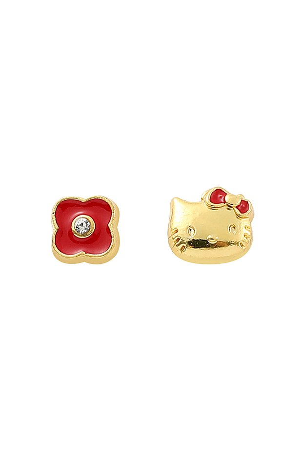 ES310 Hello Kitty Kuromi Earrings Cute Heart Rhinestone Earrings Birthday Party Jewelry for Girls
