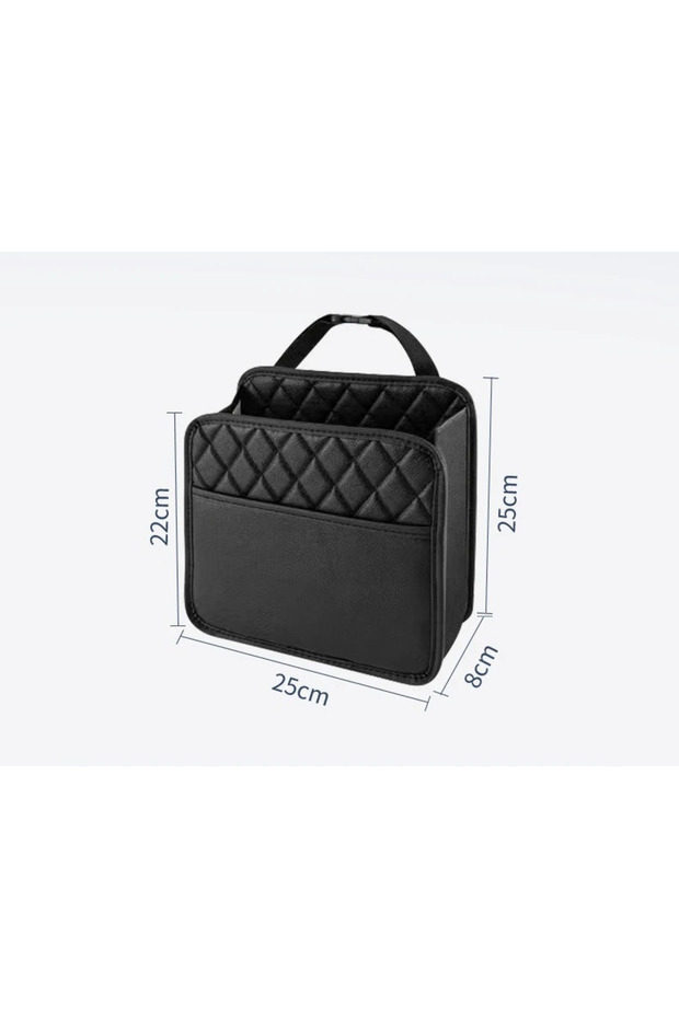 black Car Multifunctional Storage Box Folding Leather Storage Bag for Car Seat Back Storage Bag Stor
